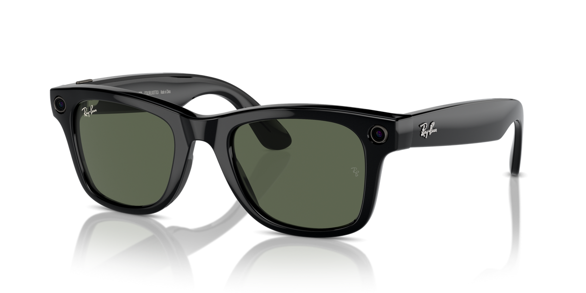 RAY BAN META 4006 WAYFARER BLACK G15 GREEN MEDIUM