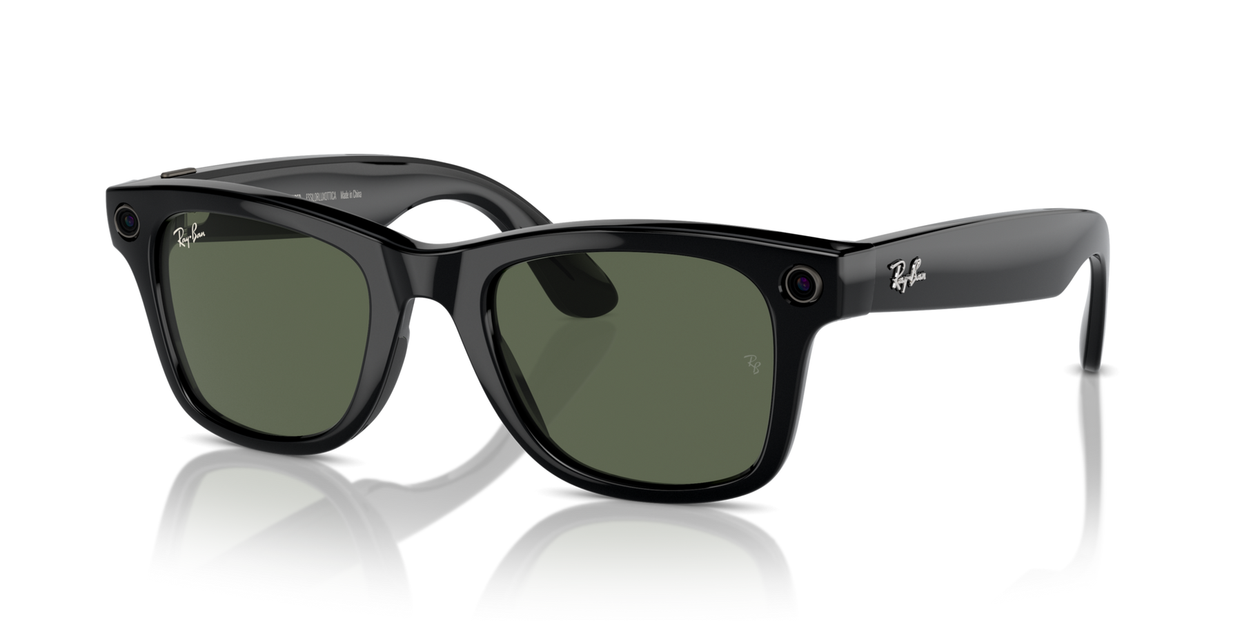 RAY BAN META 4006 WAYFARER BLACK G15 GREEN MEDIUM