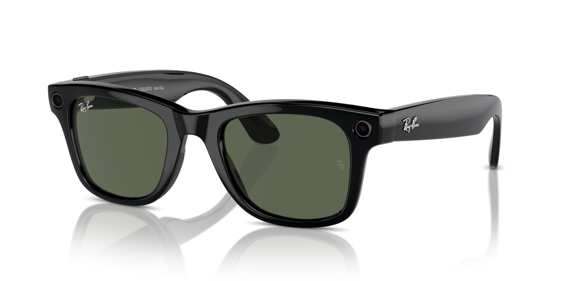 RAY BAN META 4006 WAYFARER BLACK G15 GREEN MEDIUM