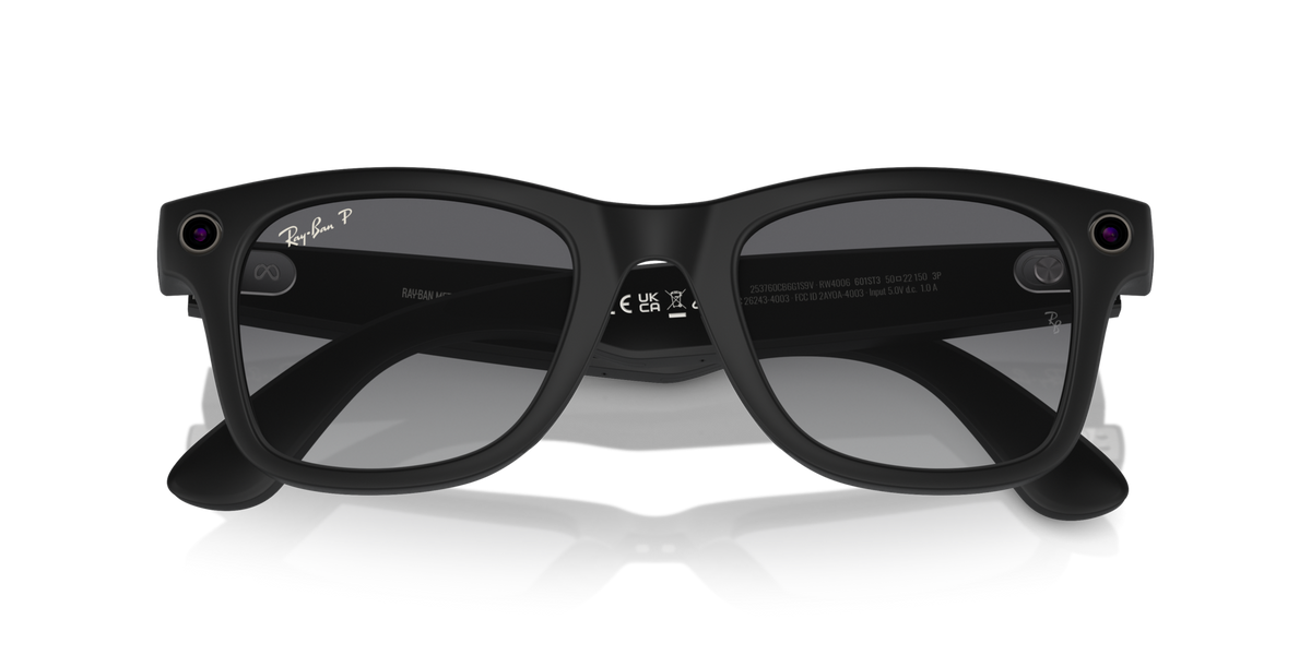 Ray-Ban Meta AI RW4006 (Wayfarer) Polarized Sunglass Matte Black Medium