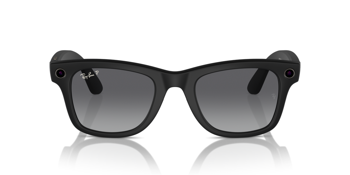 Ray-Ban Meta AI RW4006 (Wayfarer) Polarized Sunglass Matte Black Large