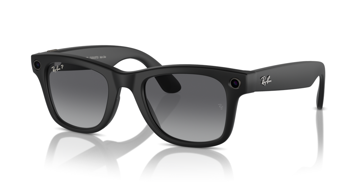 Ray-Ban Meta AI RW4006 (Wayfarer) Polarized Sunglass Matte Black Large