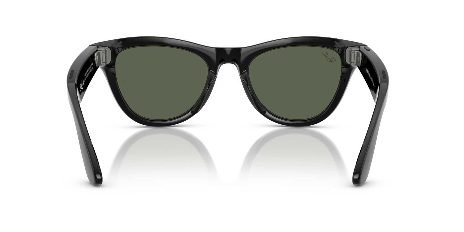 Ray-Ban Meta AI Skyler Cat Eye Smart Eyewear Sunglass Shiny Black RW4010 Green G15