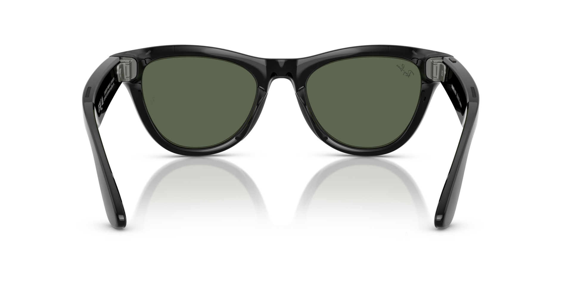 Ray-Ban Meta AI Skyler Cat Eye Smart Eyewear Sunglass Shiny Black RW4010 Green G15