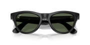 Ray-Ban Meta AI Skyler Cat Eye Smart Eyewear Sunglass Shiny Black RW4010 Green G15