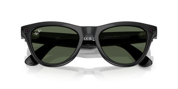 Ray-Ban Meta AI Skyler Cat Eye Smart Eyewear Sunglass Shiny Black RW4010 Green G15
