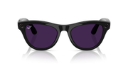 Ray-Ban Meta AI Skyler Cat Eye Smart Eyewear Sunglass Shiny Black RW4010 Transitions Amethyst