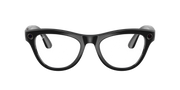 Ray-Ban Meta AI Skyler Cat Eye Smart Eyewear Sunglass Shiny Black RW4010 Transitions Blue