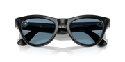 Ray-Ban Meta AI Skyler Cat Eye Smart Eyewear Sunglass Shiny Black RW4010 Transitions Blue
