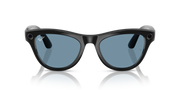 Ray-Ban Meta AI Skyler Cat Eye Smart Eyewear Sunglass Shiny Black RW4010 Transitions Blue