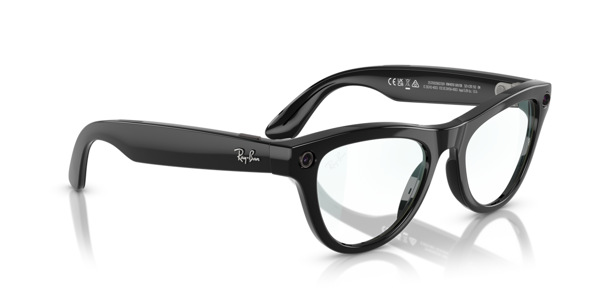 Ray-Ban Meta AI Skyler Cat Eye Smart Eyewear Shiny Black RW4010