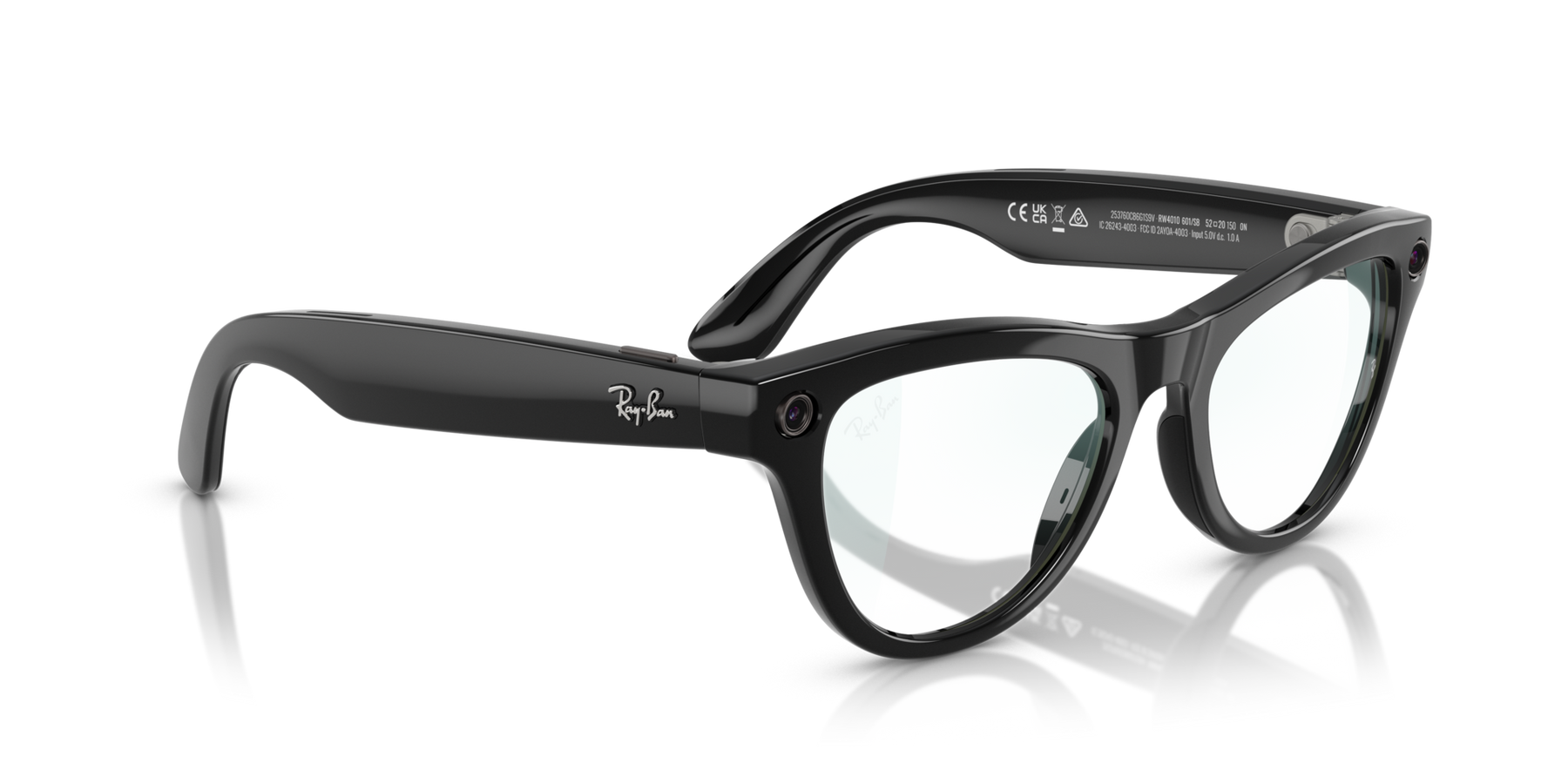 Ray-Ban Meta AI Skyler Cat Eye Smart Eyewear Shiny Black RW4010