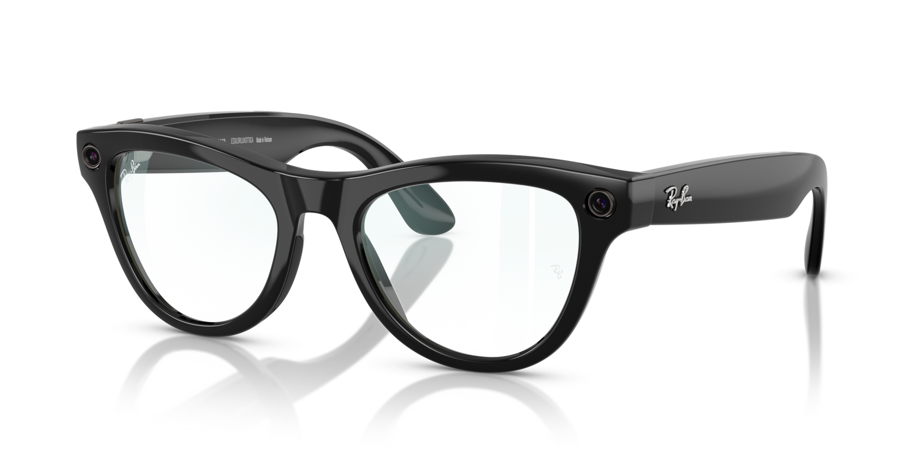 Ray-Ban Meta AI Skyler Cat Eye Smart Eyewear Shiny Black RW4010
