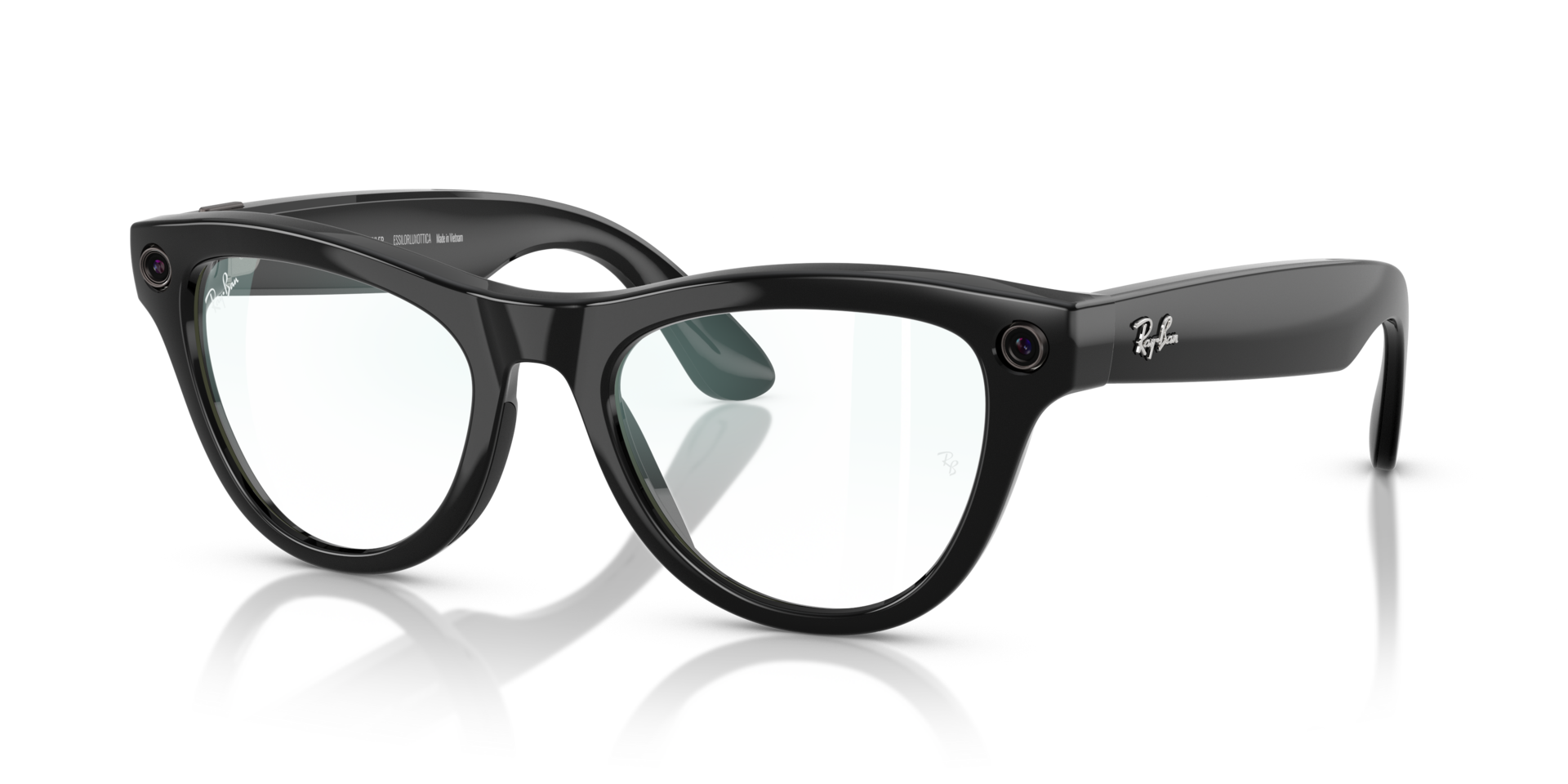 Ray-Ban Meta AI Skyler Cat Eye Smart Eyewear Shiny Black RW4010