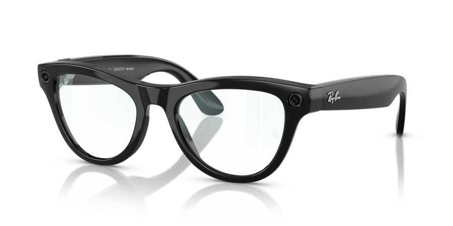 Ray-Ban Meta AI Skyler Cat Eye Smart Eyewear Shiny Black RW4010
