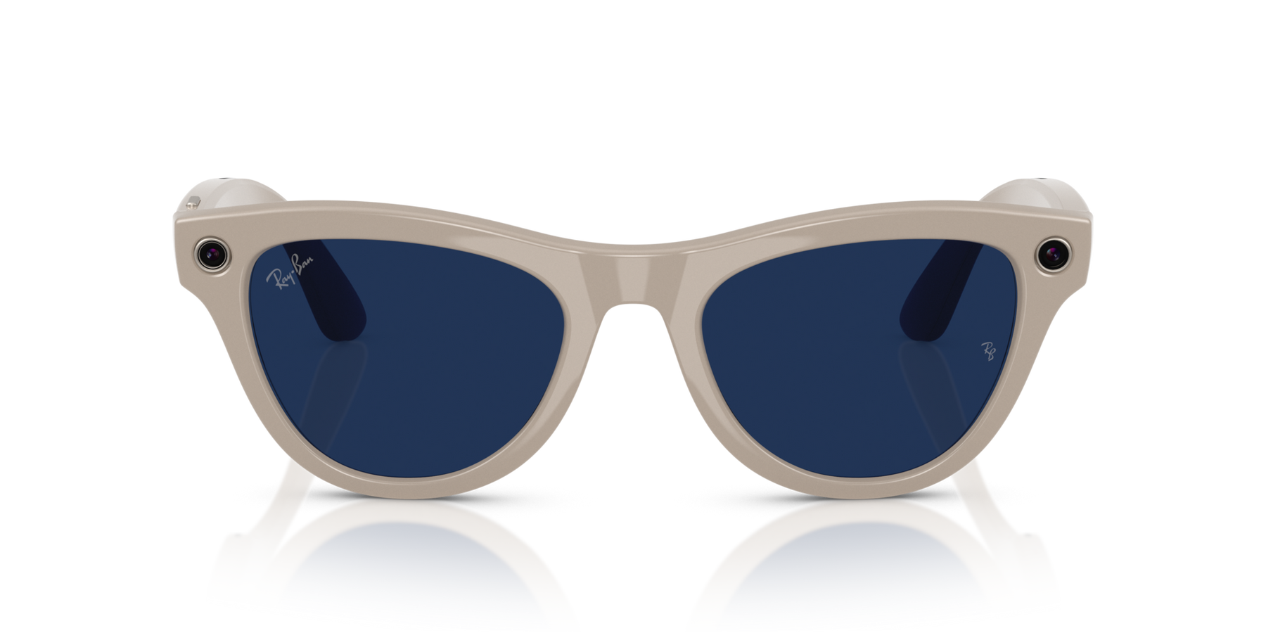Ray-Ban Meta AI Skyler Cat Eye Smart Eyewear Sunglass Chalky Grey RW4010 Transitions Blue