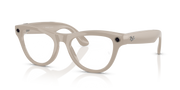 Ray-Ban Meta AI Skyler Cat Eye Smart Eyewear Sunglass Chalky Grey RW4010 Transitions Blue