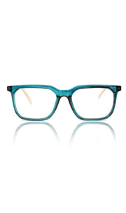 Colour Frame Series: Stylish Square Spectacle Frames with Blue Ray Protection and Anti-Glare Glasses for Men and Women (Turquoise Blue)