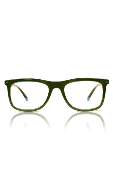 Colour Frame Series Eyewears | Blue Rays Protection Wayfare Stylish Spectacles With Anti Glare Eyeglasses For Men and Women Eyewears (Leaf Green)