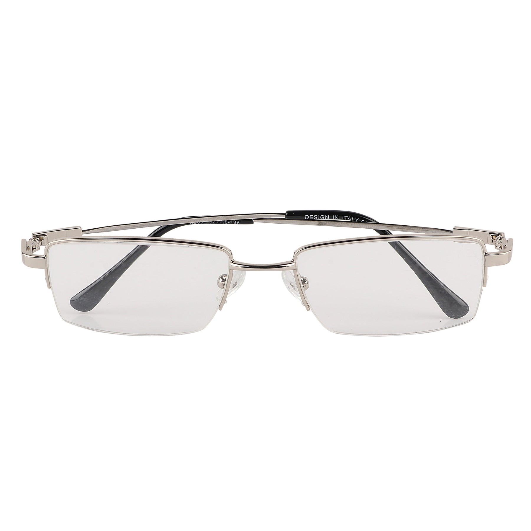 Flexible Arms Metal Half Rim Frame (Silver)