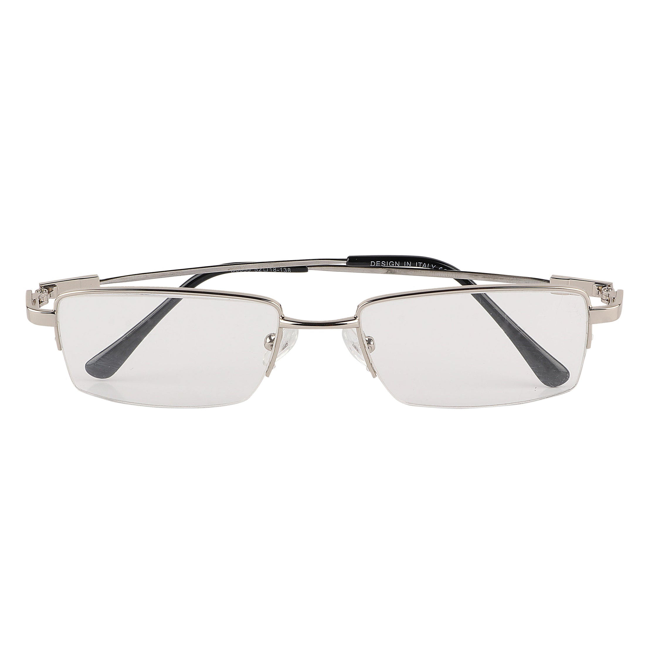 Flexible Arms Metal Half Rim Frame (Silver)