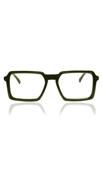 Colour Frame Series Eyewears | Blue Rays Protection Square Stylish Spectacles With Anti Glare Eyeglasses For Men and Women Eyewears (Leaf green)