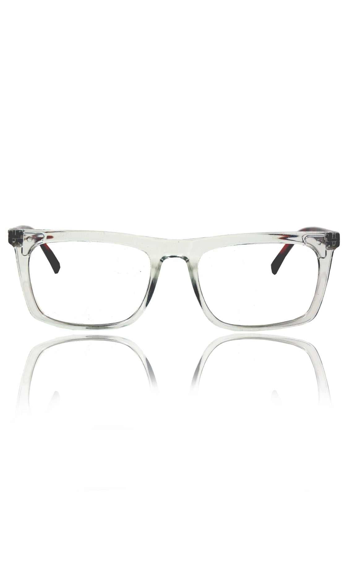 Colour Frame Series Stylish Spectacle Frames for Men | Blue Rays Protection Rectangle Eyewear with Anti Glare Glasses for Men and Women (Printed Transparent)