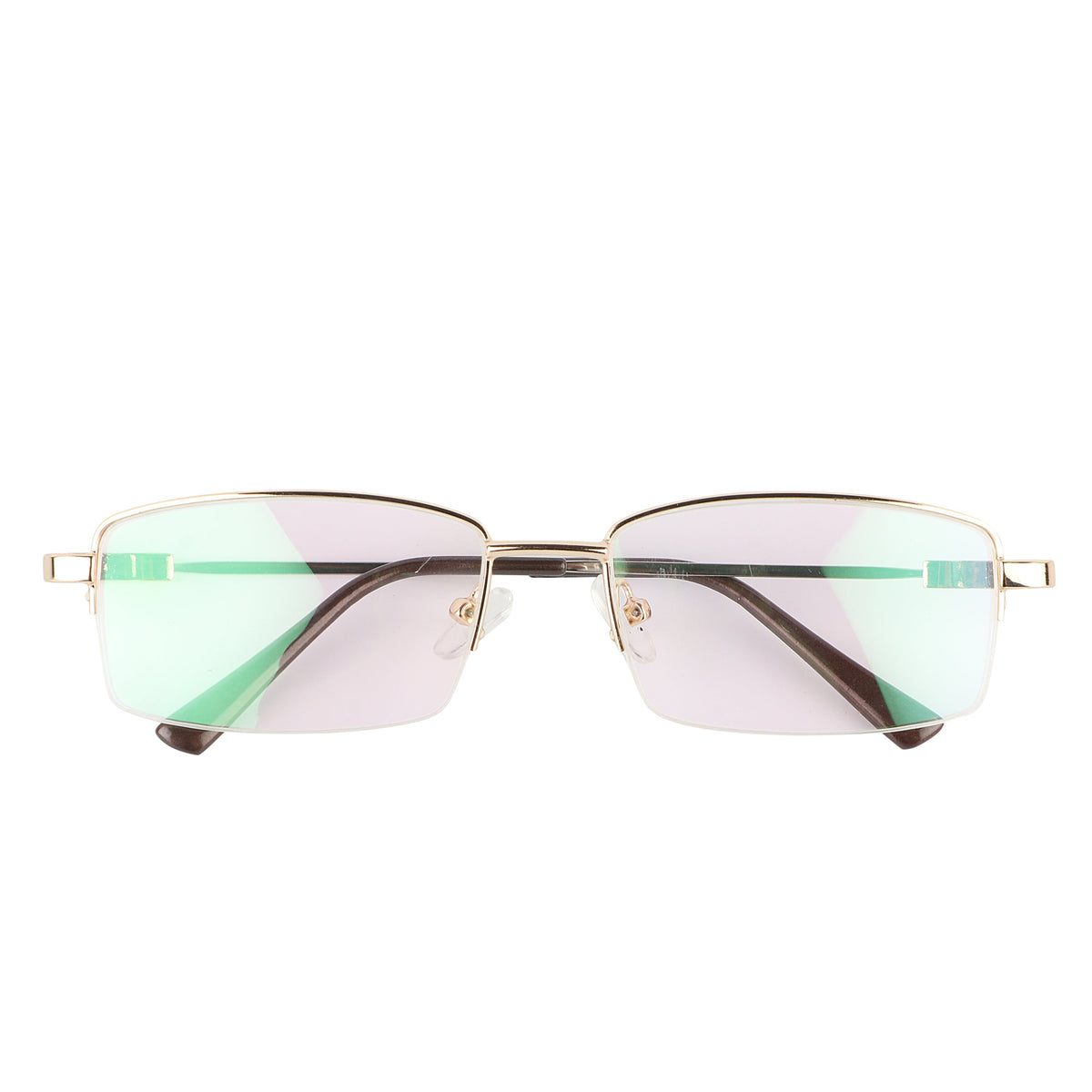 Flexible Arms Metal Half Rim Frame (Gold)