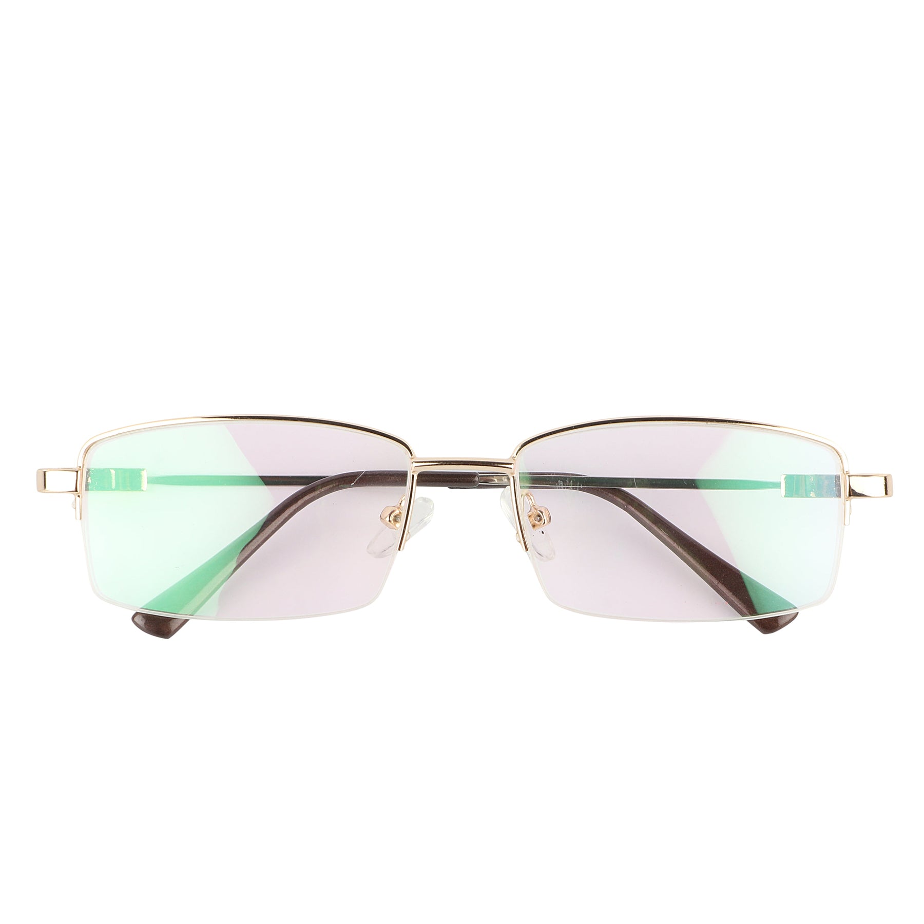 Flexible Arms Metal Half Rim Frame (Gold)