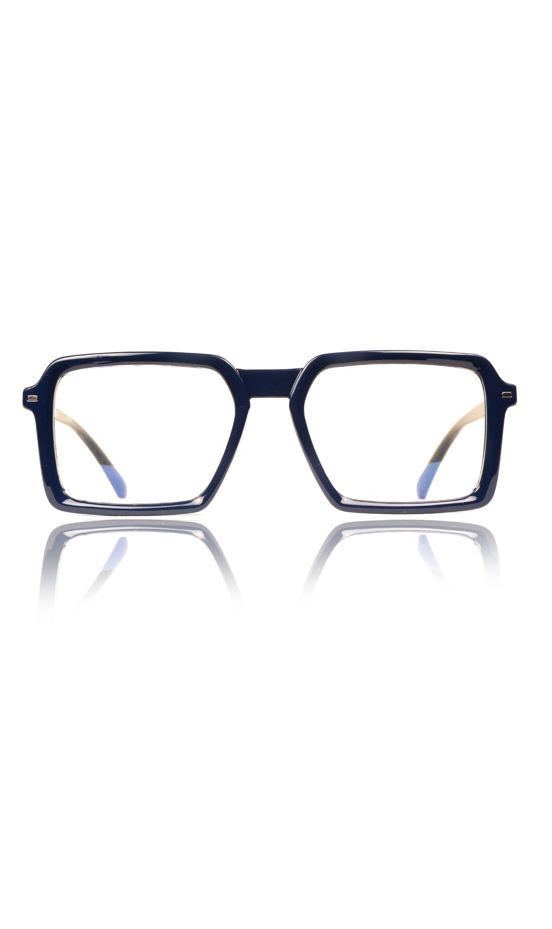 Colour Frame Series Eyewears | Blue Rays Protection Square Stylish Spectacles With Anti Glare Eyeglasses For Men and Women Eyewears (Navy Blue)