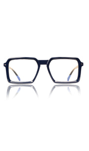 Colour Frame Series Eyewears | Blue Rays Protection Square Stylish Spectacles With Anti Glare Eyeglasses For Men and Women Eyewears (Navy Blue)