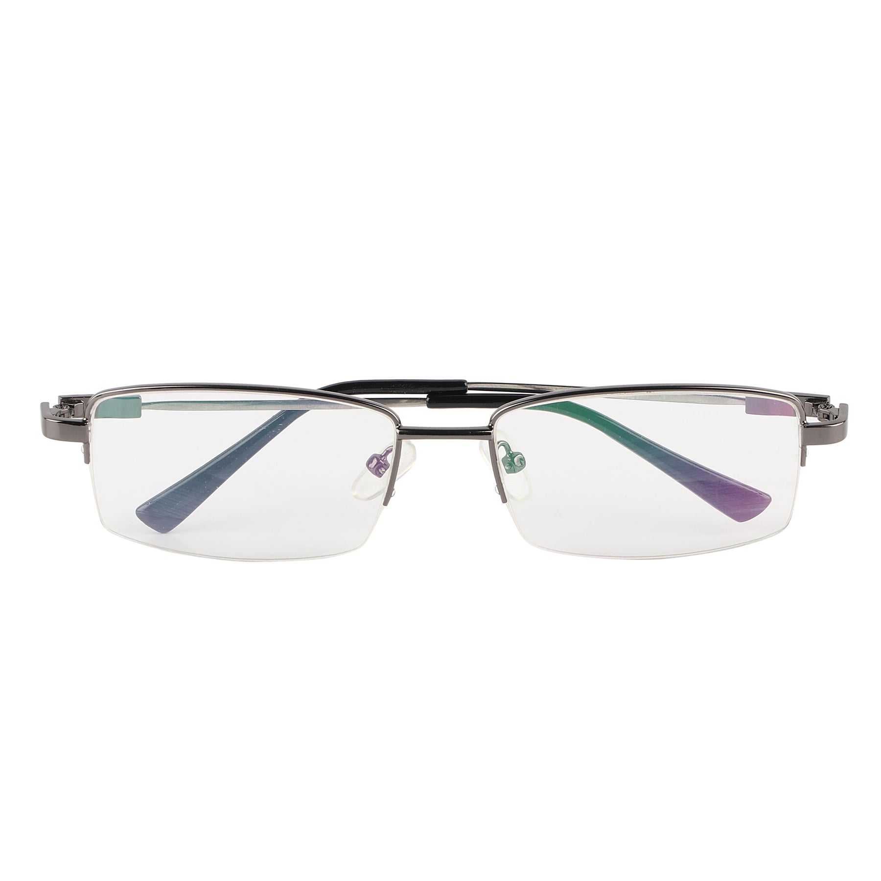 Flexible Arms Metal Half Rim Frame (Grey)