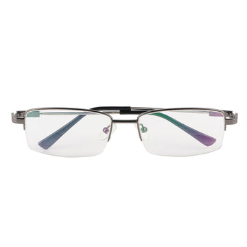 Flexible Arms Metal Half Rim Frame (Grey)