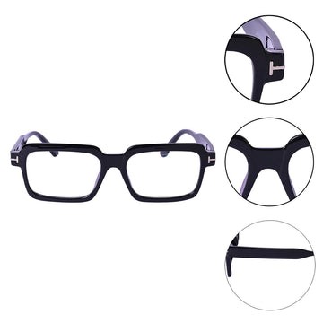 Premium Pure Sheet Square Eyeglasses (Black)
