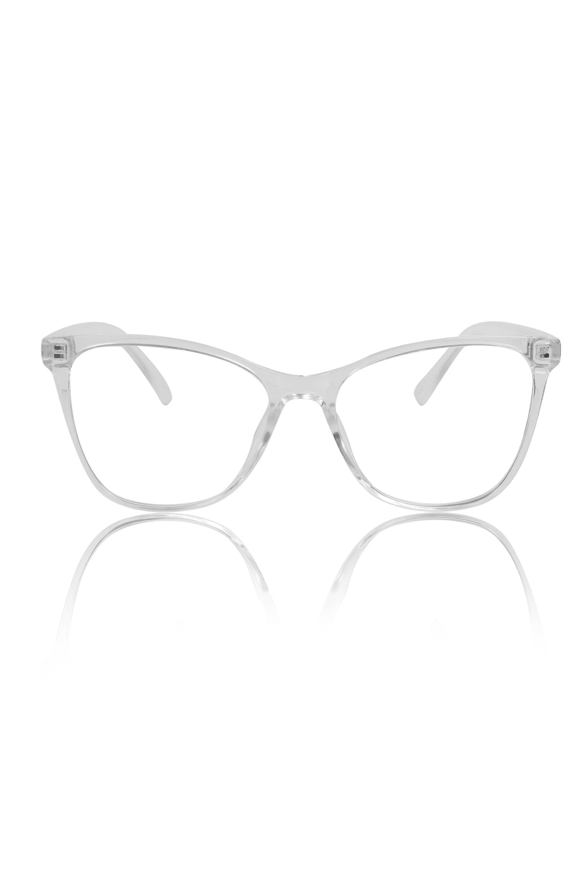 Stylish Looking Over size Cat Eye Spectcale Frame | Anti Glare Computer Protection Eyewear Eyeglasses For Women (Transparent)