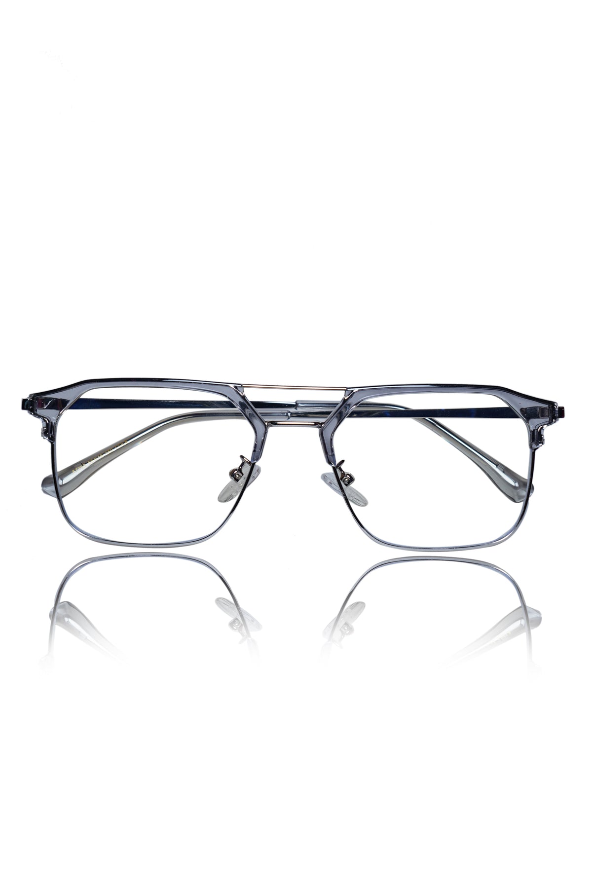 Premium Series Classic Vintage Eyewear Eyeglasses Spectacles with Blue Light Anti Glare Glasses Frame for Men and Women (Transparent)