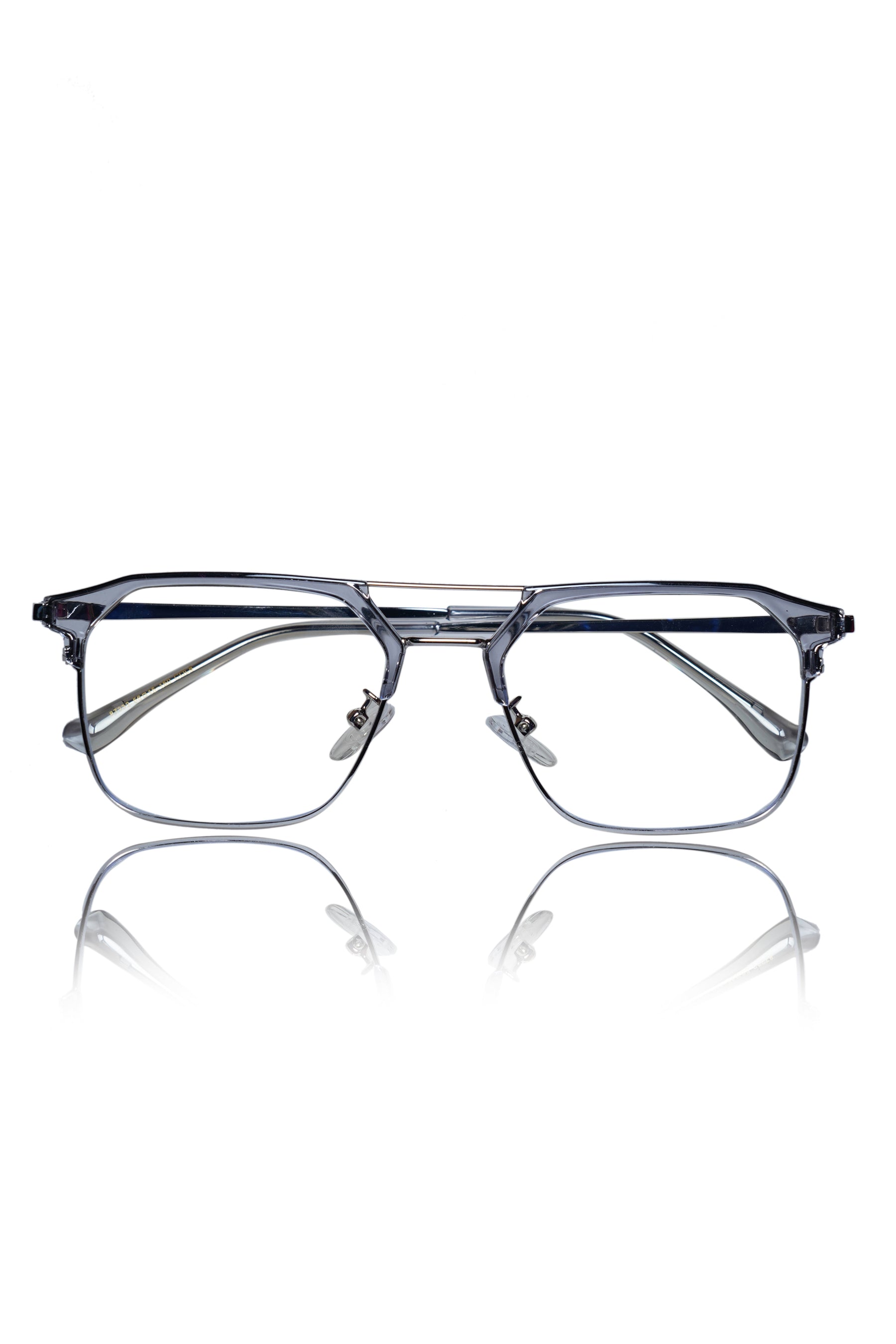 Premium Series Classic Vintage Eyewear Eyeglasses Spectacles with Blue Light Anti Glare Glasses Frame for Men and Women (Transparent)
