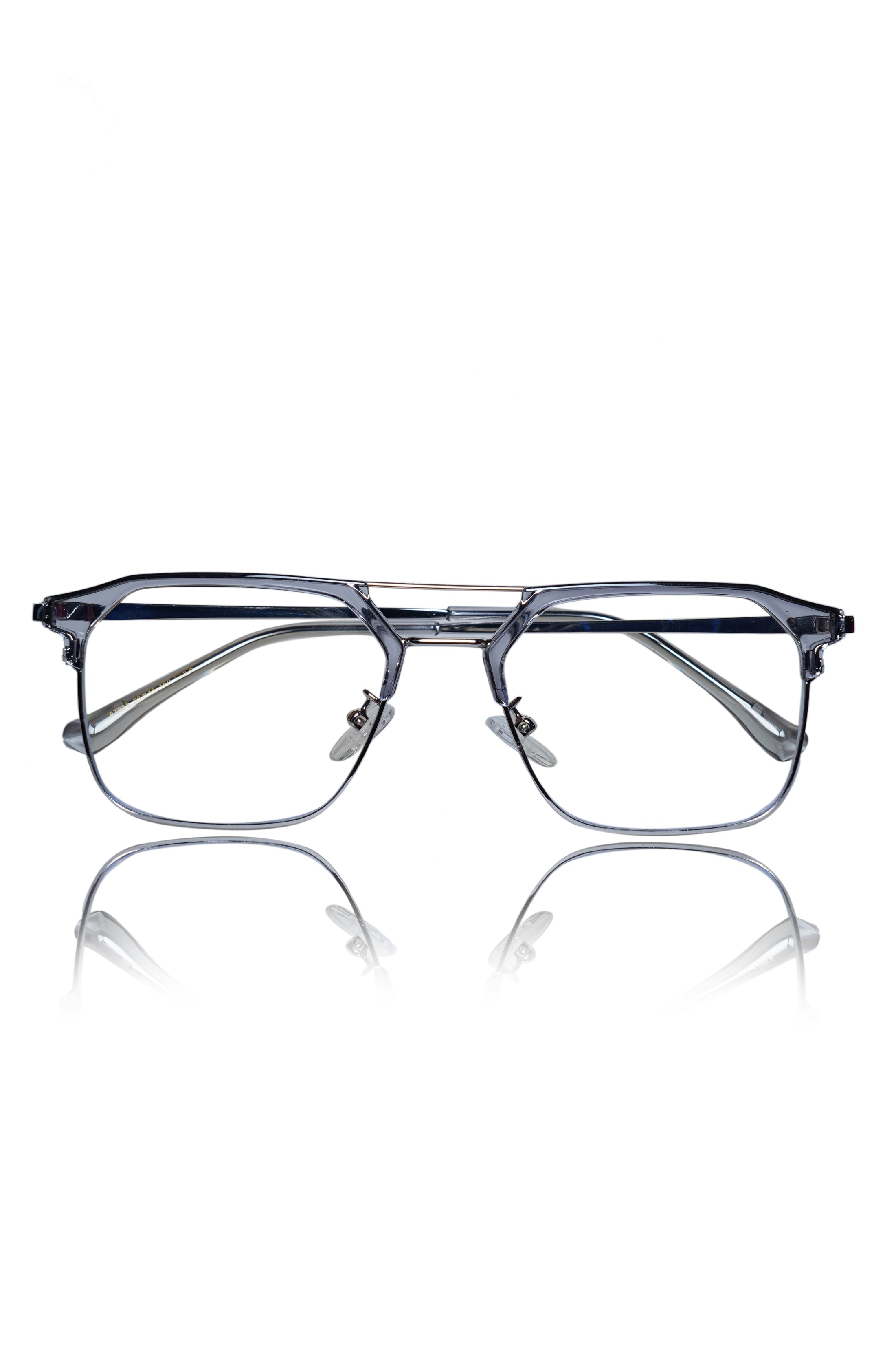 Premium Series Classic Vintage Eyewear Eyeglasses Spectacles with Blue Light Anti Glare Glasses Frame for Men and Women (Transparent)