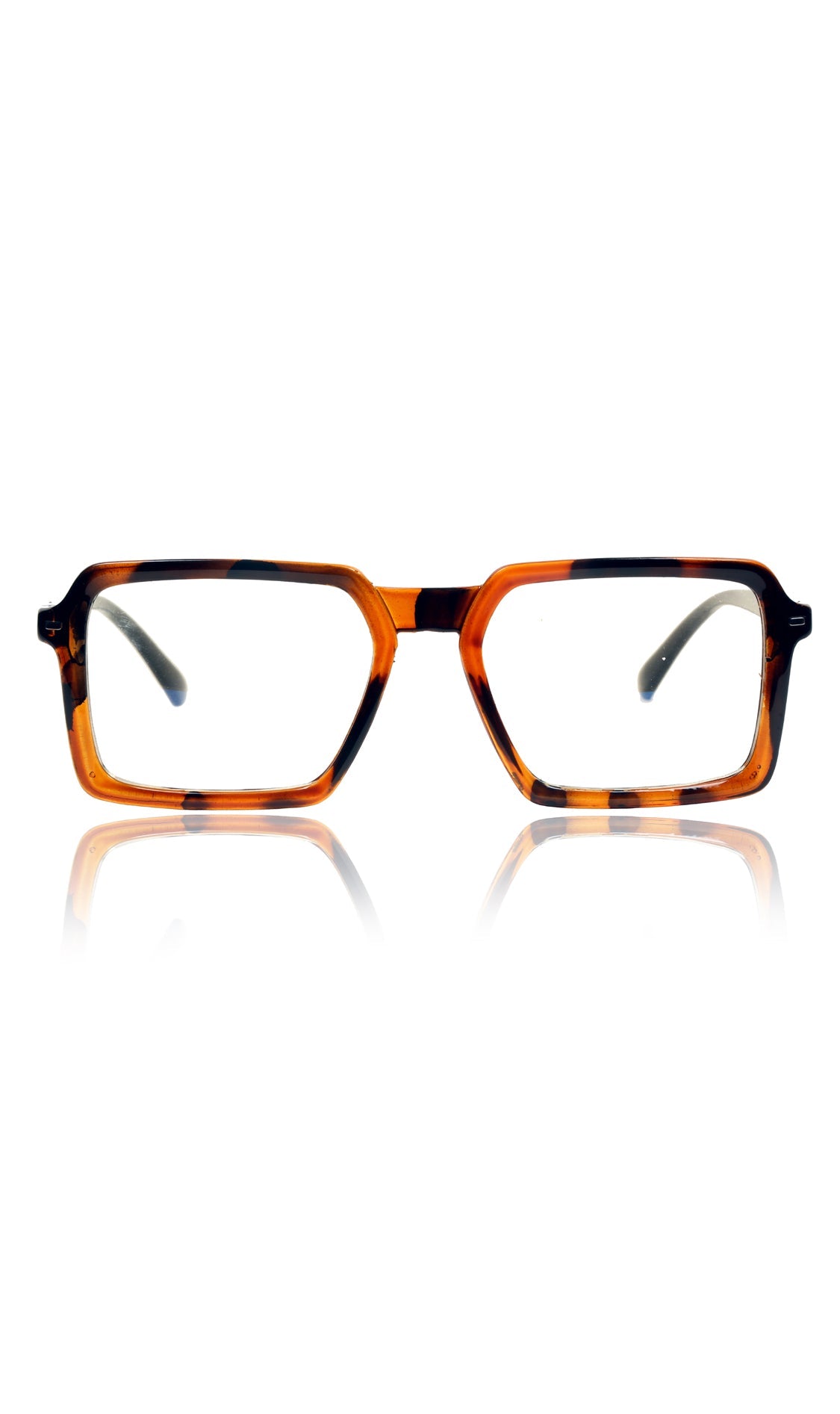 Colour Frame Series Eyewears | Blue Rays Protection Square Stylish Spectacles With Anti Glare Eyeglasses For Men and Women Eyewears (Leopard Print)