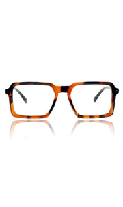 Colour Frame Series Eyewears | Blue Rays Protection Square Stylish Spectacles With Anti Glare Eyeglasses For Men and Women Eyewears (Leopard Print)