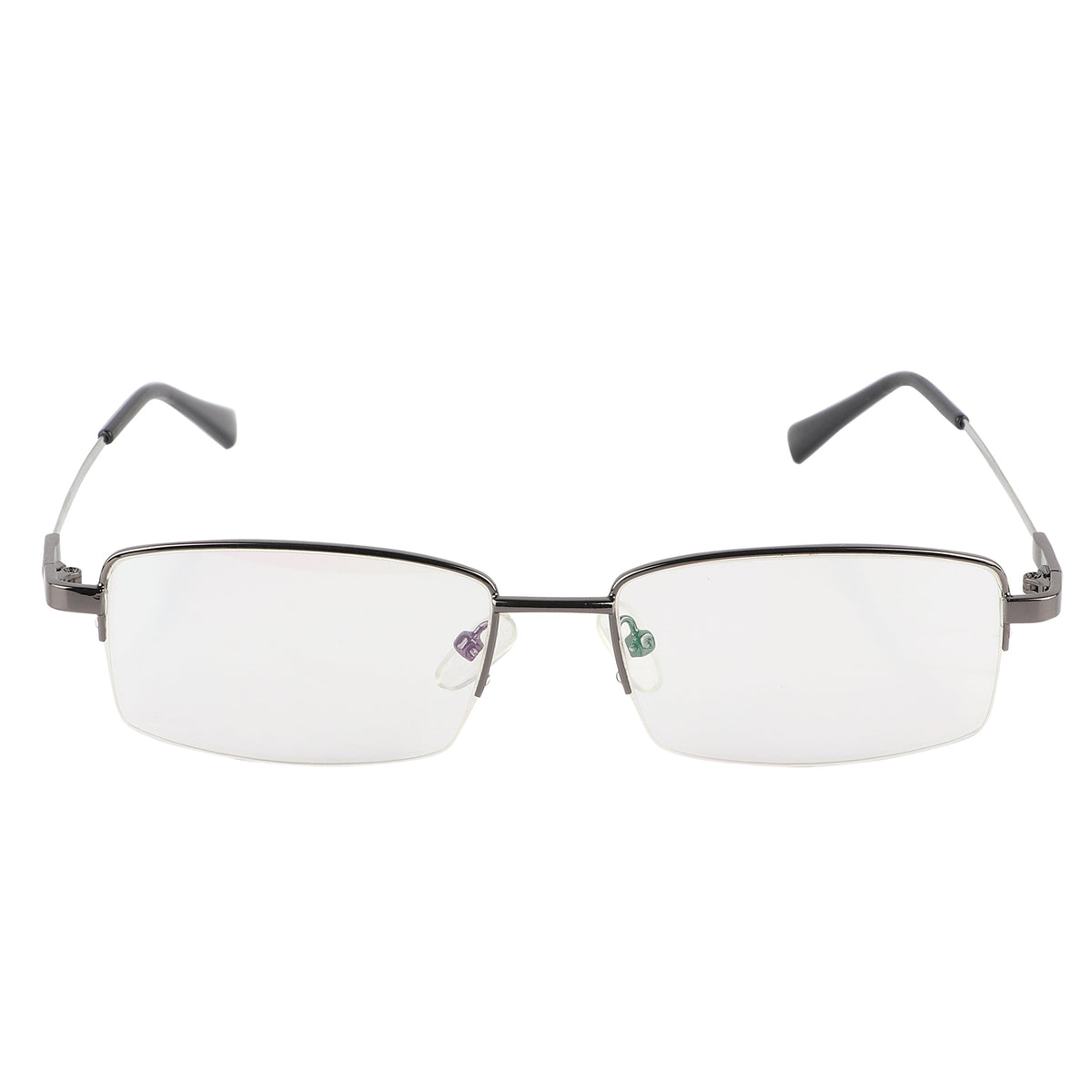 Flexible Arms Metal Half Rim Frame (Grey)