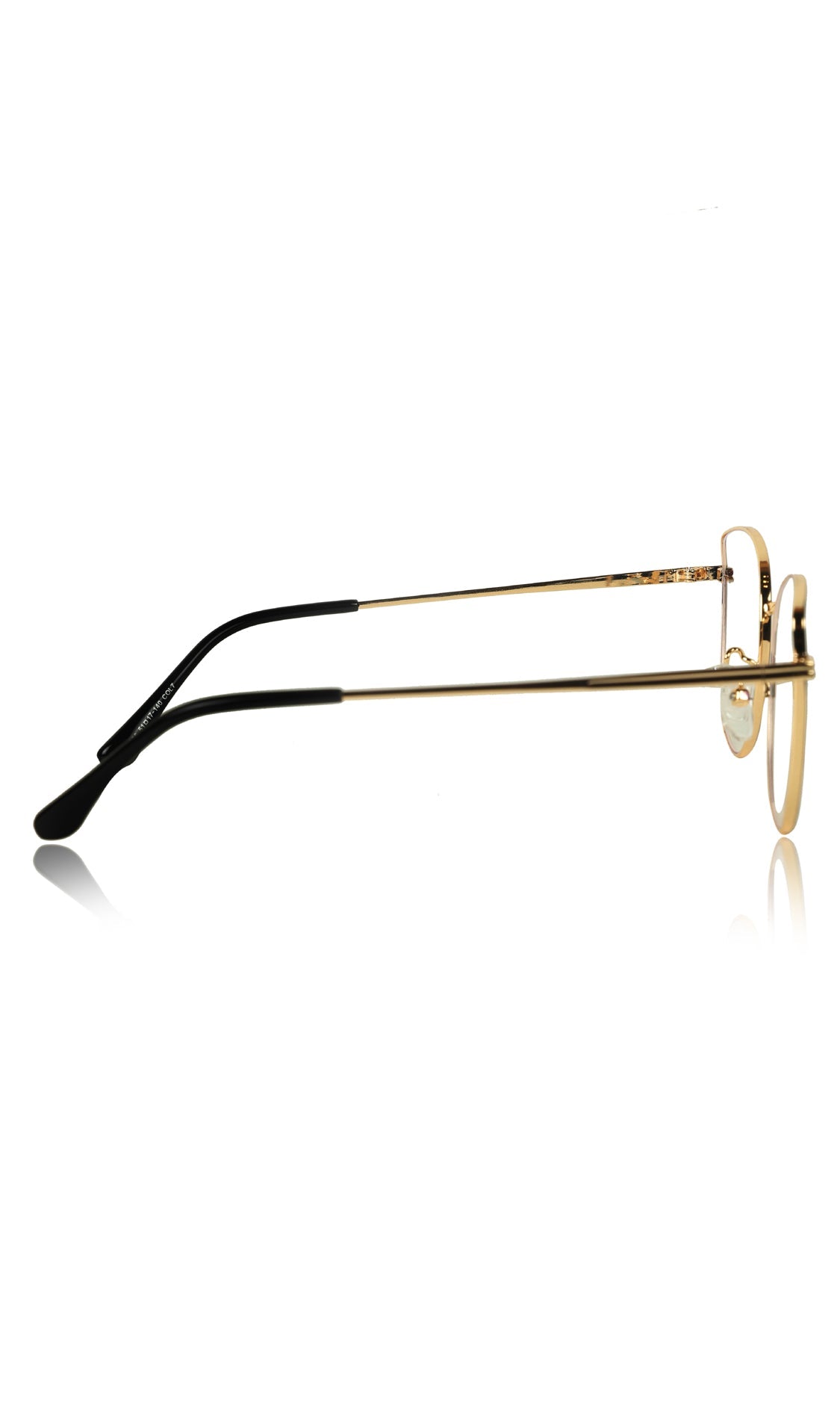 Premium Series Cat Eye Metal Designer Frame Women Spectacle | Fashionable Blu Cut Anti Glare Eyeglasses For Computer, Mobile Phone and Blue Rays Protection Eyewear (Black and Gold)