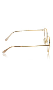 Premium Series Cat Eye Metal Designer Frame Women Spectacle | Fashionable Blu Cut Anti Glare Eyeglasses For Computer, Mobile Phone and Blue Rays Protection Eyewear (Gold)