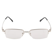 Flexible Arms Metal Half Rim Frame (Silver)