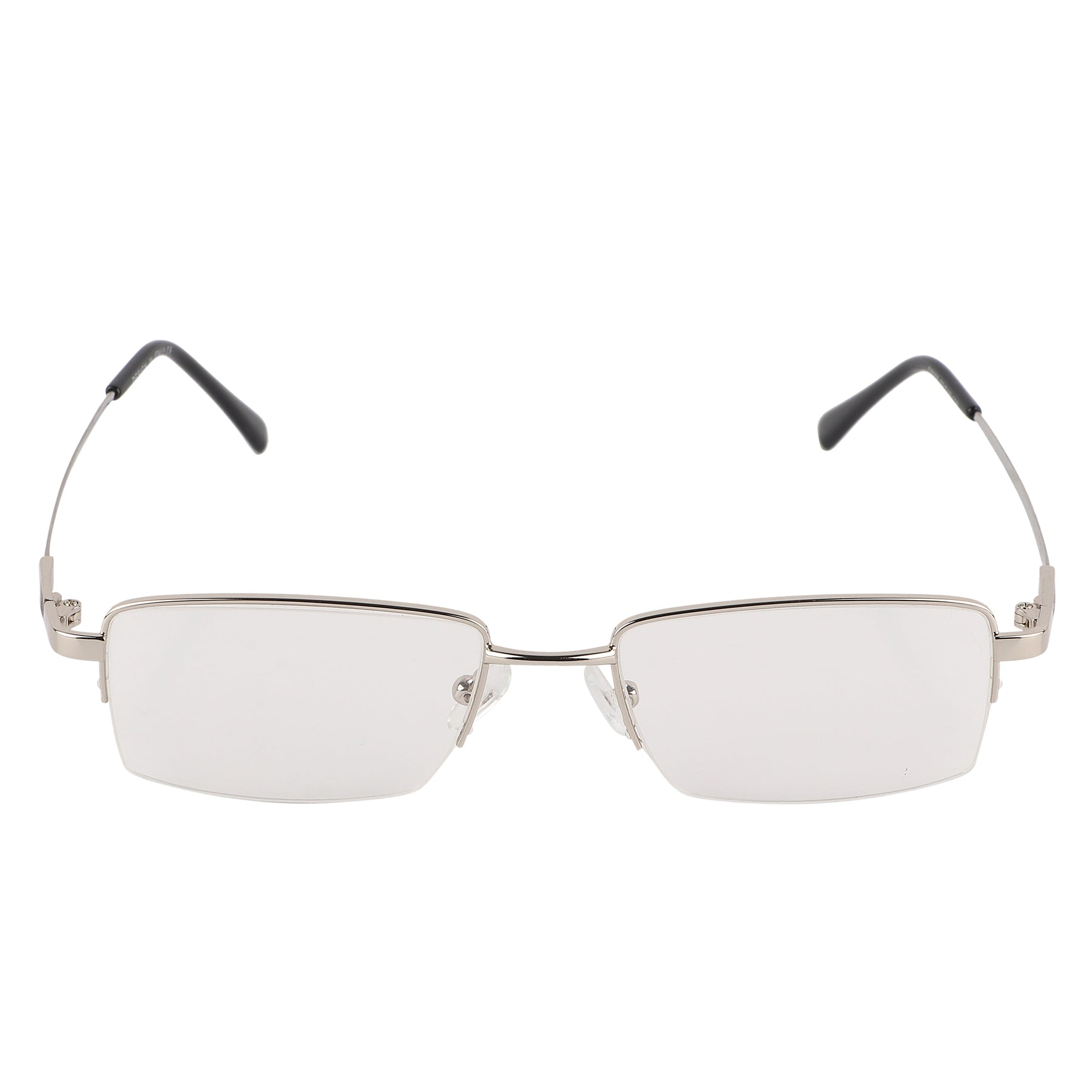 Flexible Arms Metal Half Rim Frame (Silver)
