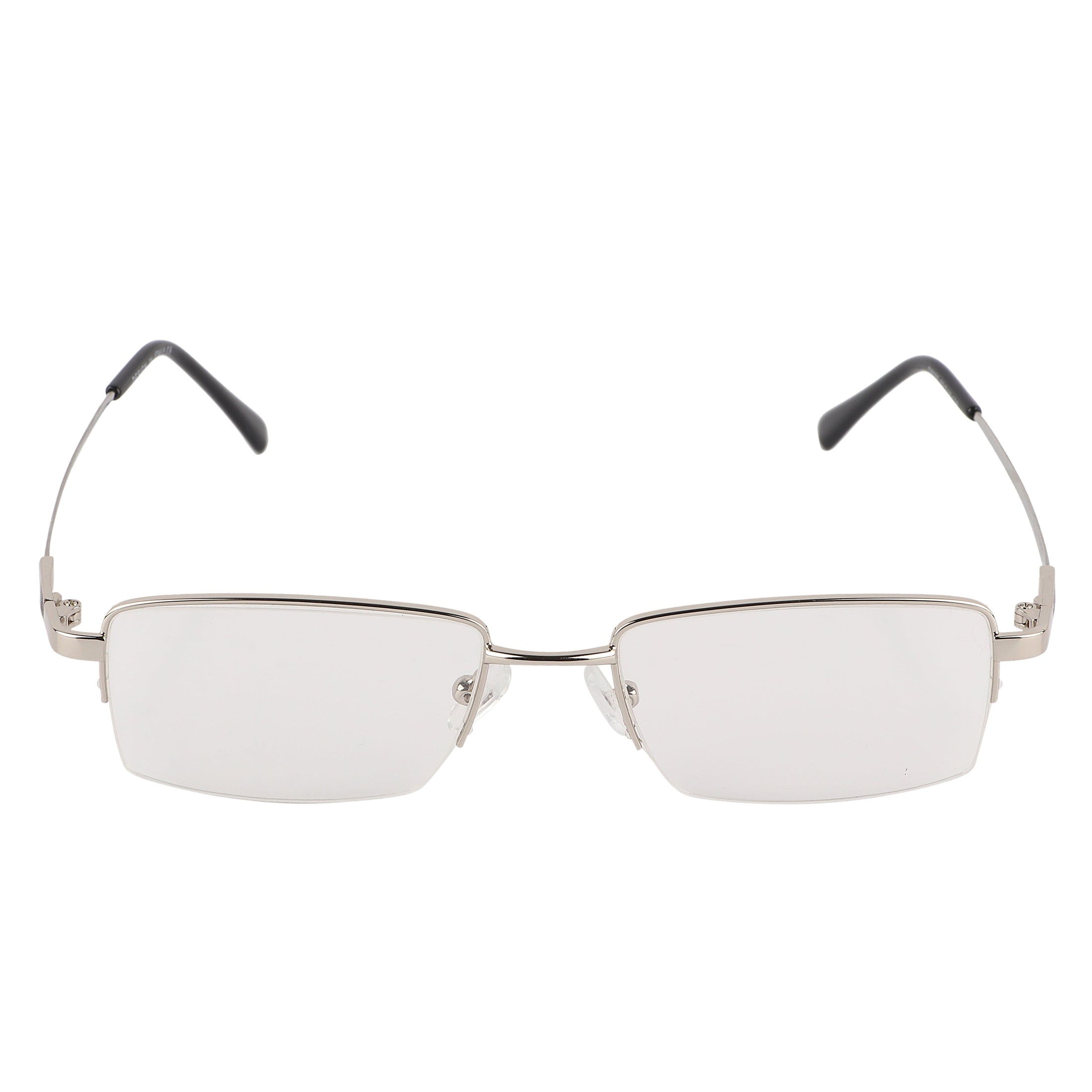 Flexible Arms Metal Half Rim Frame (Silver)