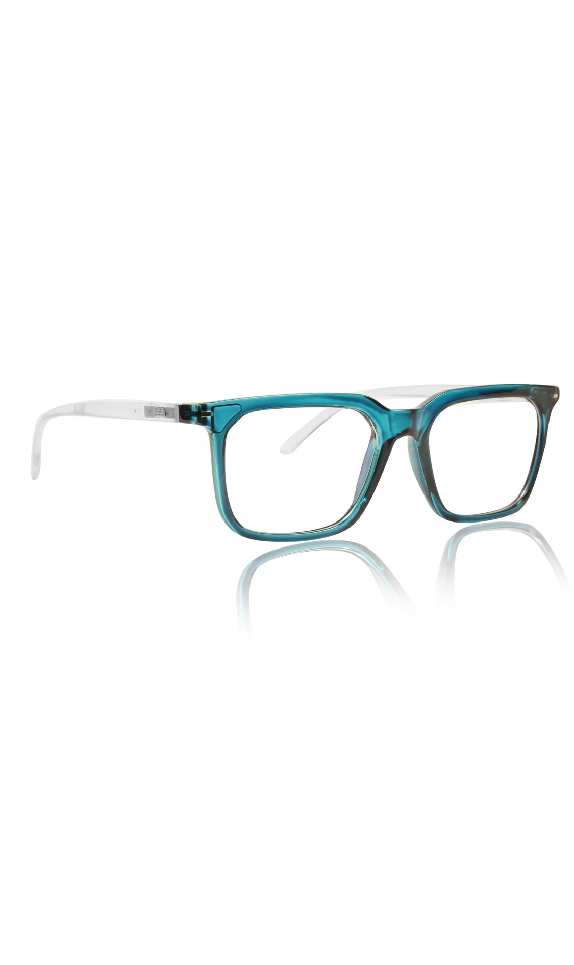 Colour Frame Series: Stylish Square Spectacle Frames with Blue Ray Protection and Anti-Glare Glasses for Men and Women (Turquoise Blue)