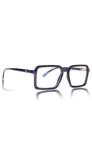 Colour Frame Series Eyewears | Blue Rays Protection Square Stylish Spectacles With Anti Glare Eyeglasses For Men and Women Eyewears (Navy Blue)