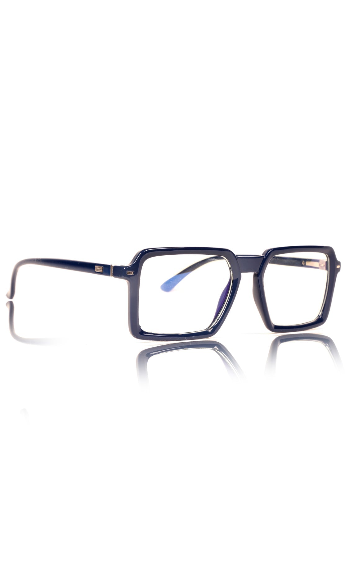 Colour Frame Series Eyewears | Blue Rays Protection Square Stylish Spectacles With Anti Glare Eyeglasses For Men and Women Eyewears (Navy Blue)