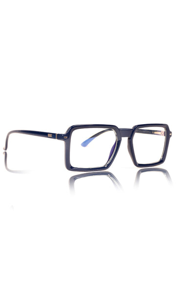 Colour Frame Series Eyewears | Blue Rays Protection Square Stylish Spectacles With Anti Glare Eyeglasses For Men and Women Eyewears (Navy Blue)